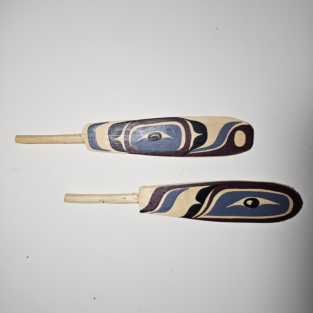 Pair of First Nations Yellow Cedar Feathers / Paddles